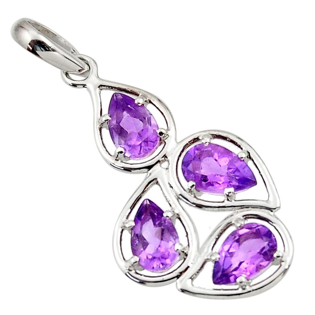 purple amethyst 925 sterling silver pendant jewelry d45603