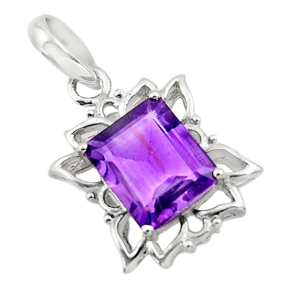 5.23cts natural purple amethyst 925 sterling silver pendant jewelry d45628