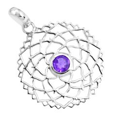 Clearance Sale- 0.97cts natural purple amethyst 925 sterling silver pendant jewelry p36581