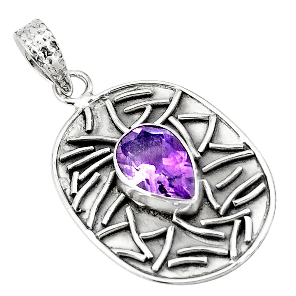purple amethyst 925 sterling silver pendant jewelry p78462