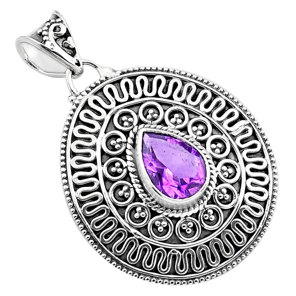 purple amethyst 925 sterling silver pendant jewelry p86263