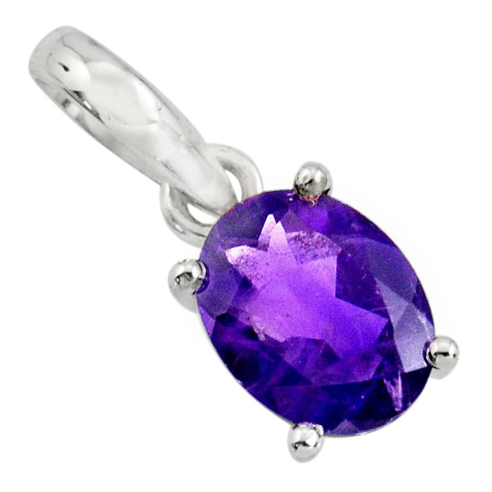 2.93cts natural purple amethyst 925 sterling silver pendant jewelry r25846