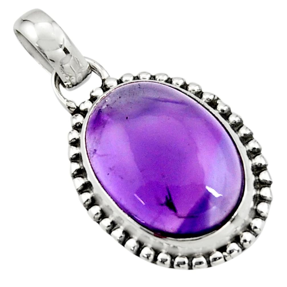 13.70cts natural purple amethyst 925 sterling silver pendant jewelry r26549