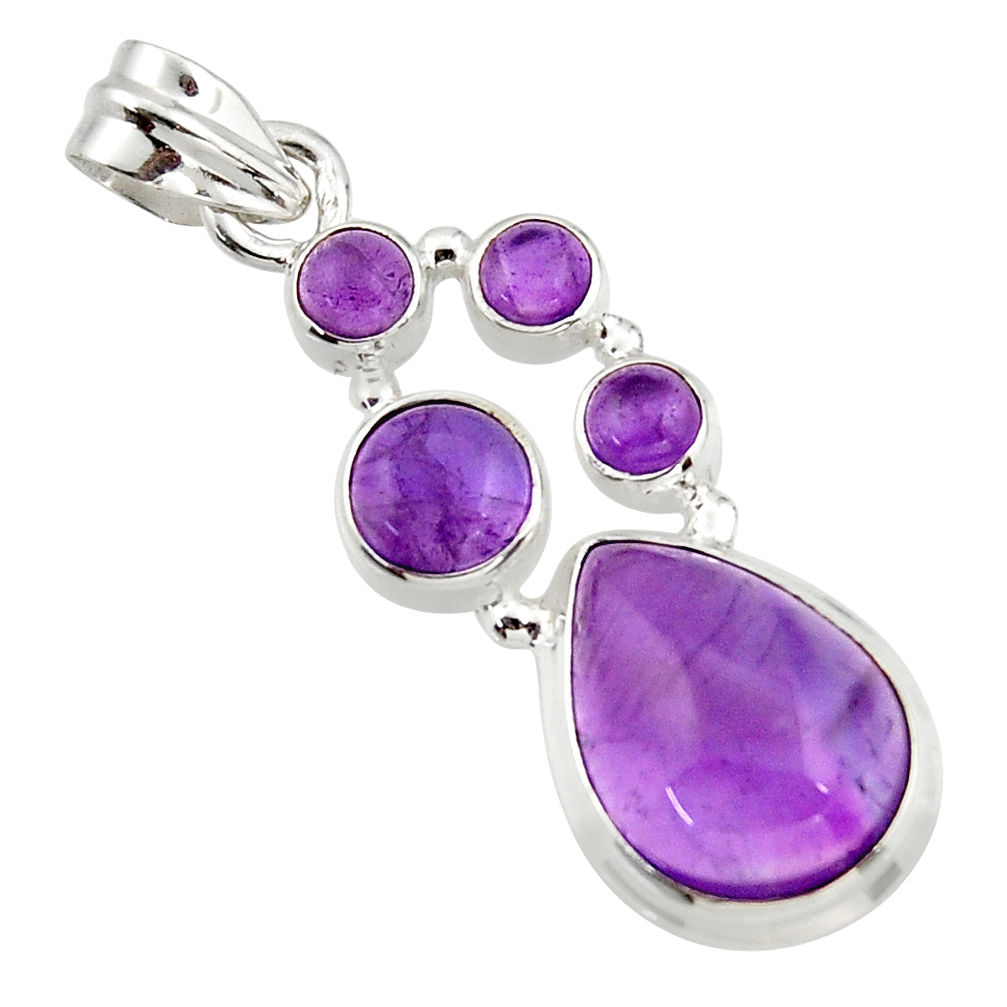 11.95cts natural purple amethyst 925 sterling silver pendant jewelry r43122