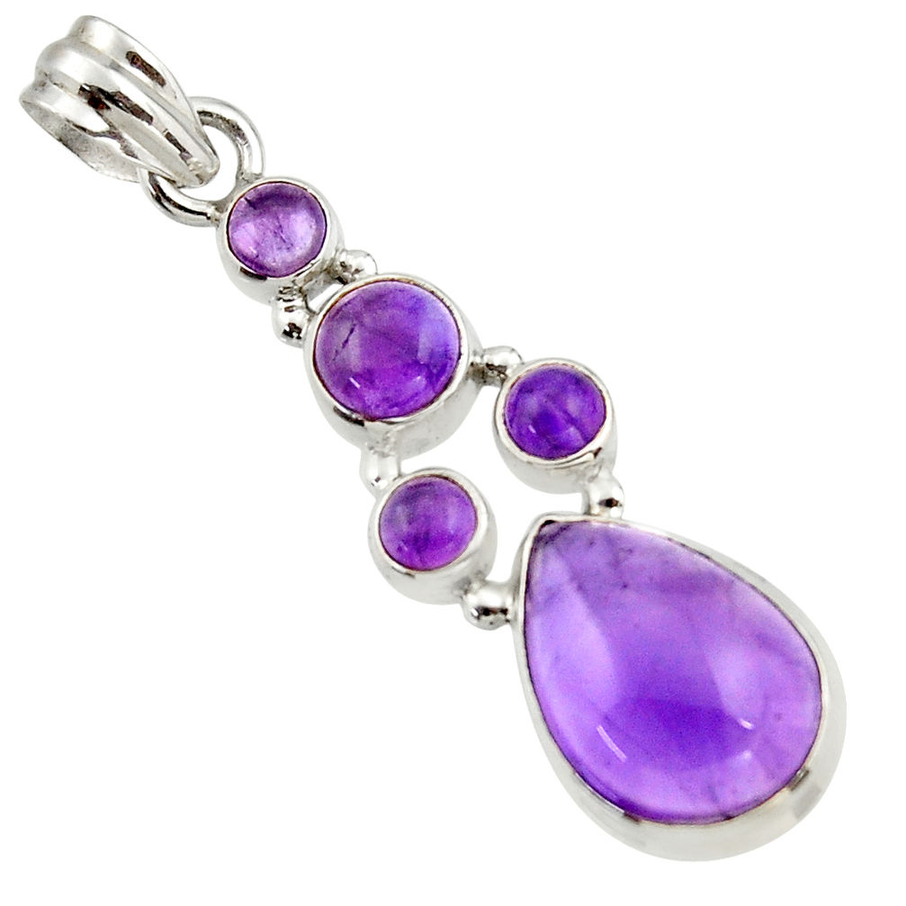 11.59cts natural purple amethyst 925 sterling silver pendant jewelry r43124