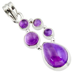 10.94cts natural purple amethyst 925 sterling silver pendant jewelry r43127