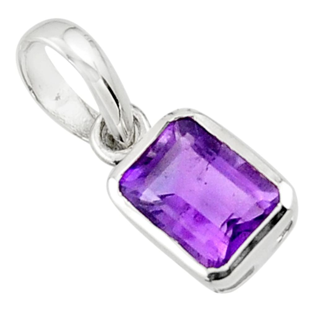 1.99cts natural purple amethyst 925 sterling silver pendant jewelry r43492
