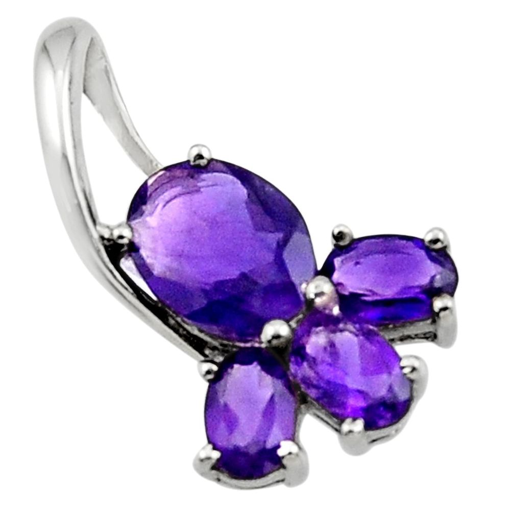 5.37cts natural purple amethyst 925 sterling silver pendant jewelry r45495