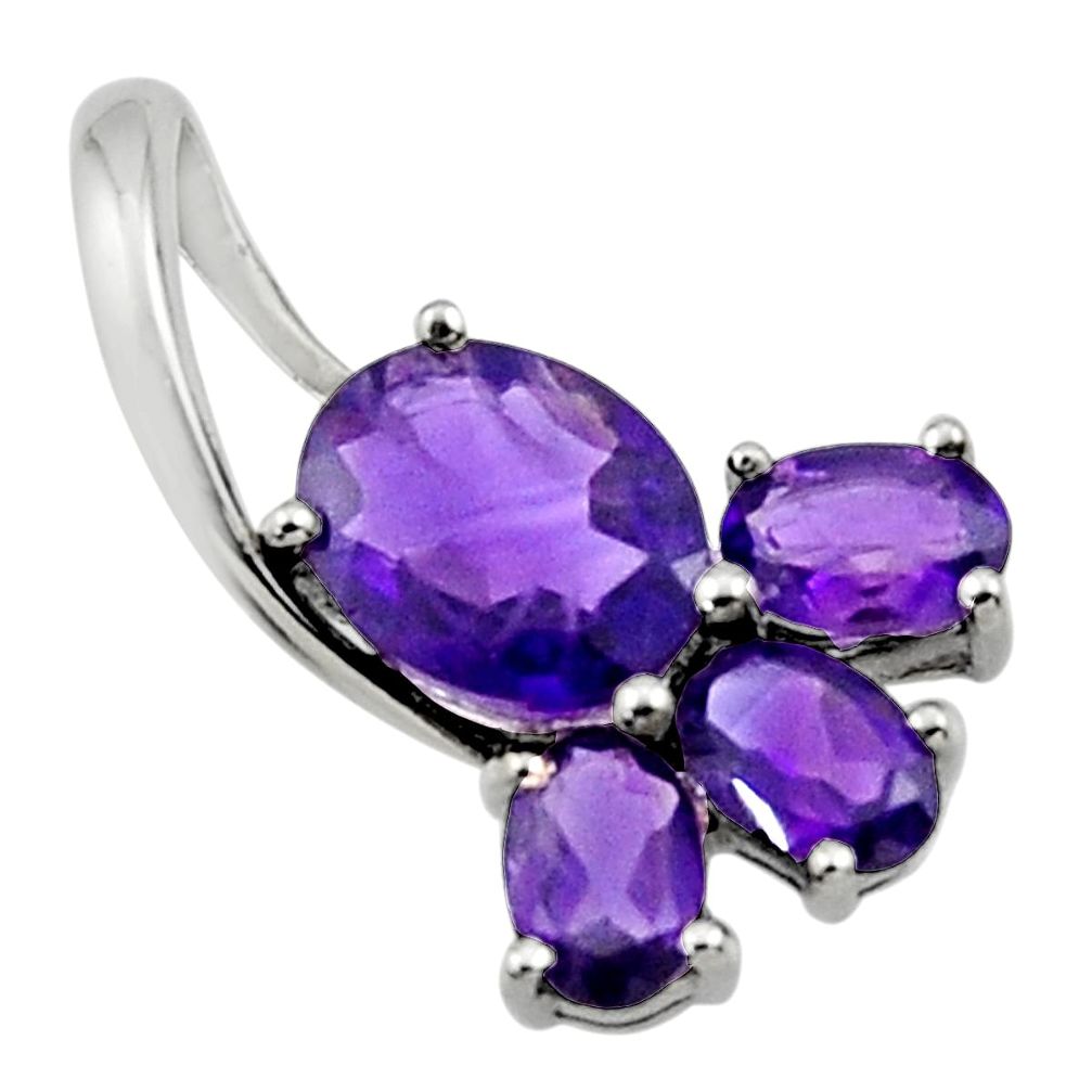 5.70cts natural purple amethyst 925 sterling silver pendant jewelry r45497