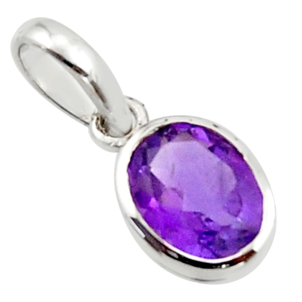 2.64cts natural purple amethyst 925 sterling silver pendant jewelry r45576