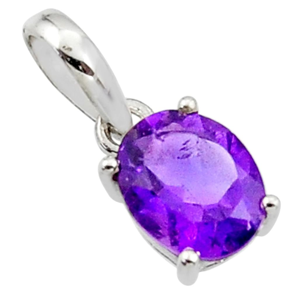 2.93cts natural purple amethyst 925 sterling silver pendant jewelry r45652