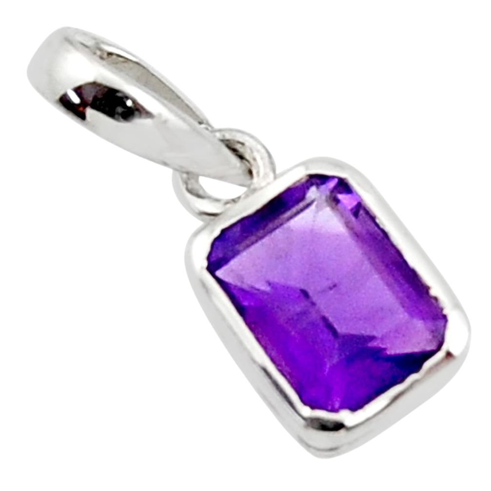 2.23cts natural purple amethyst 925 sterling silver pendant jewelry r45679