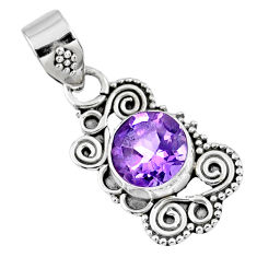 Clearance Sale- 3.17cts natural purple amethyst 925 sterling silver pendant jewelry r57702