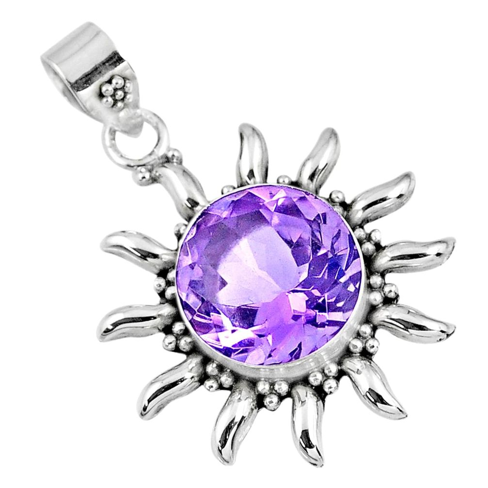 6.36cts natural purple amethyst 925 sterling silver pendant jewelry r57822