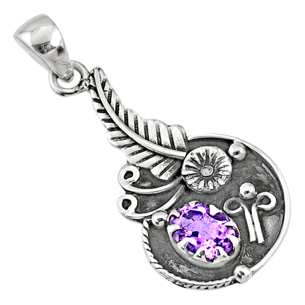 2.20cts natural purple amethyst 925 sterling silver pendant jewelry r67607