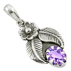Clearance Sale- 2.09cts natural purple amethyst 925 sterling silver pendant jewelry r67632