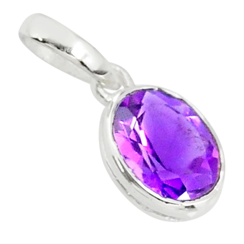 2.23cts natural purple amethyst 925 sterling silver pendant jewelry r83705