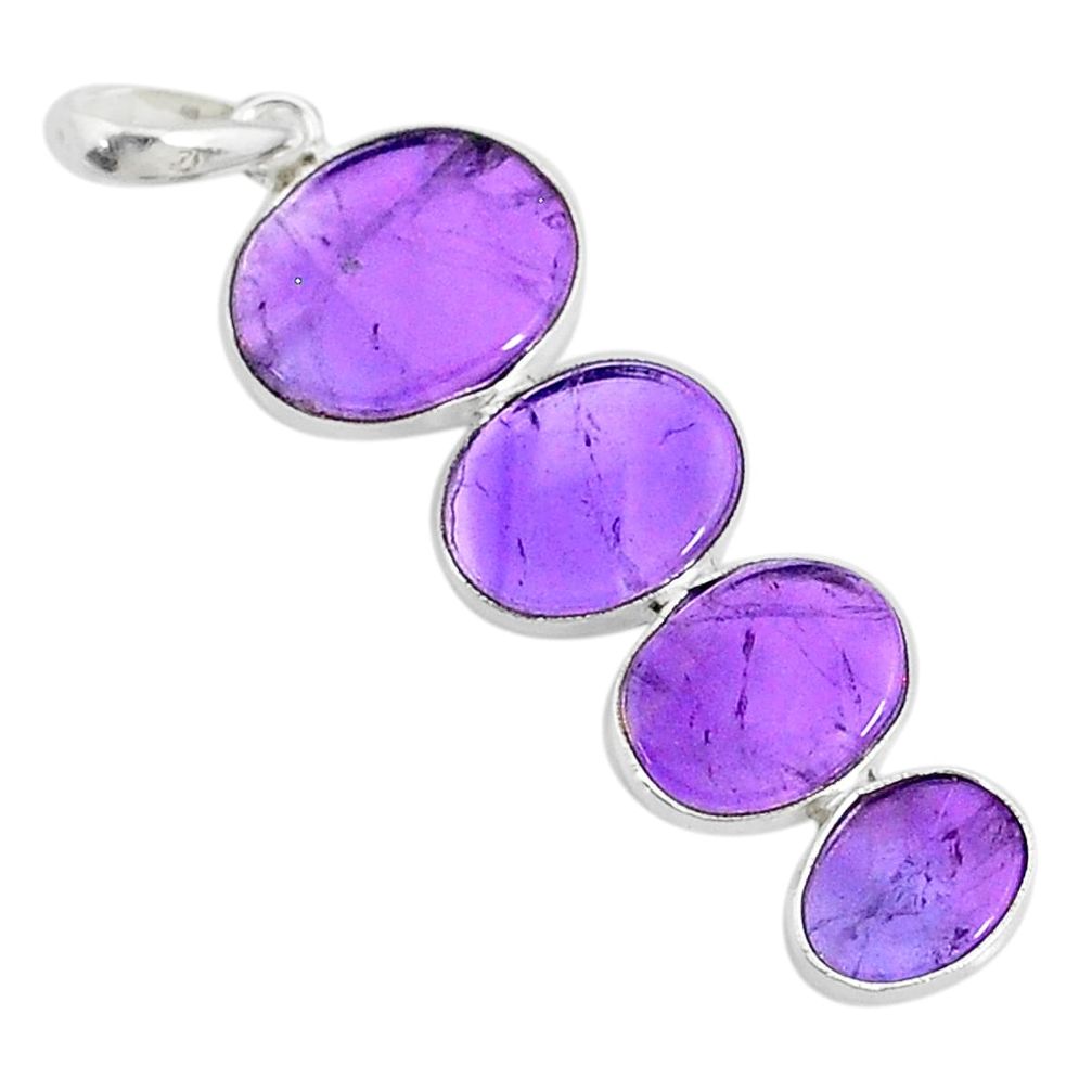 9.45cts natural purple amethyst 925 sterling silver pendant jewelry r87901