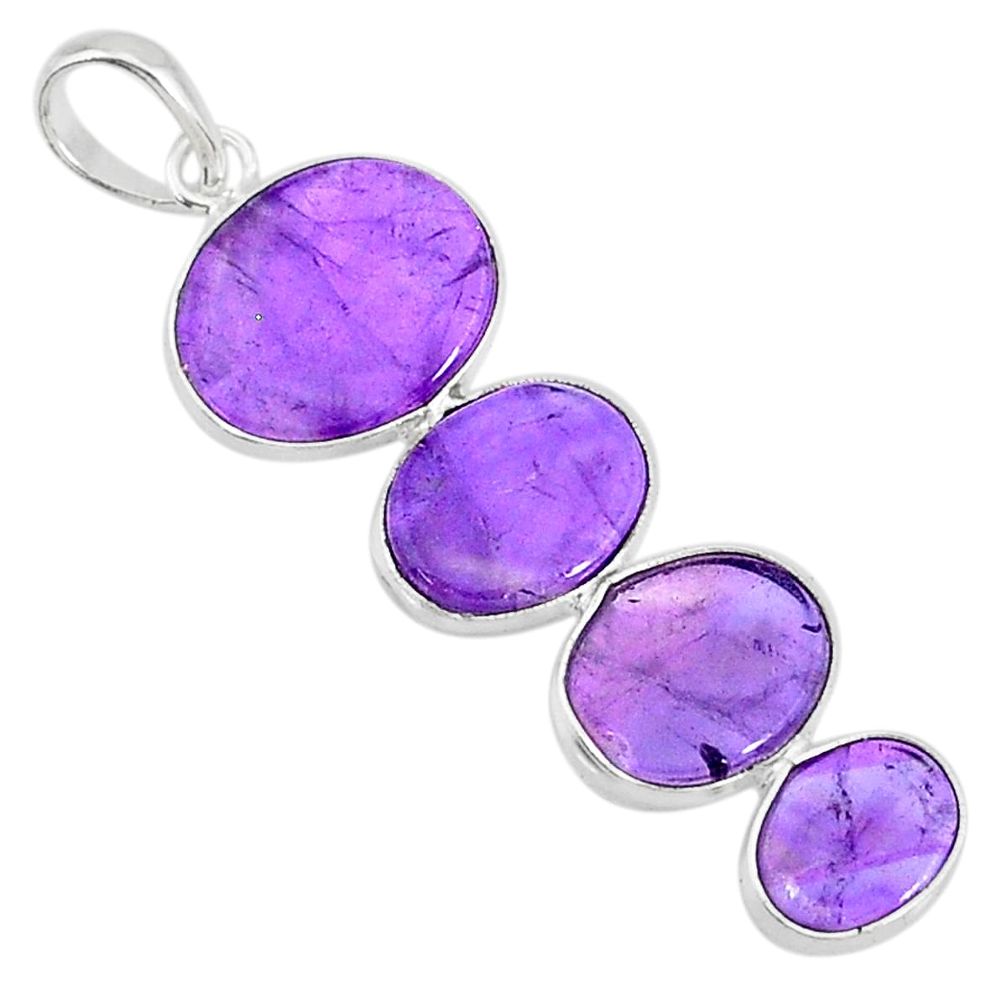 9.51cts natural purple amethyst 925 sterling silver pendant jewelry r87904