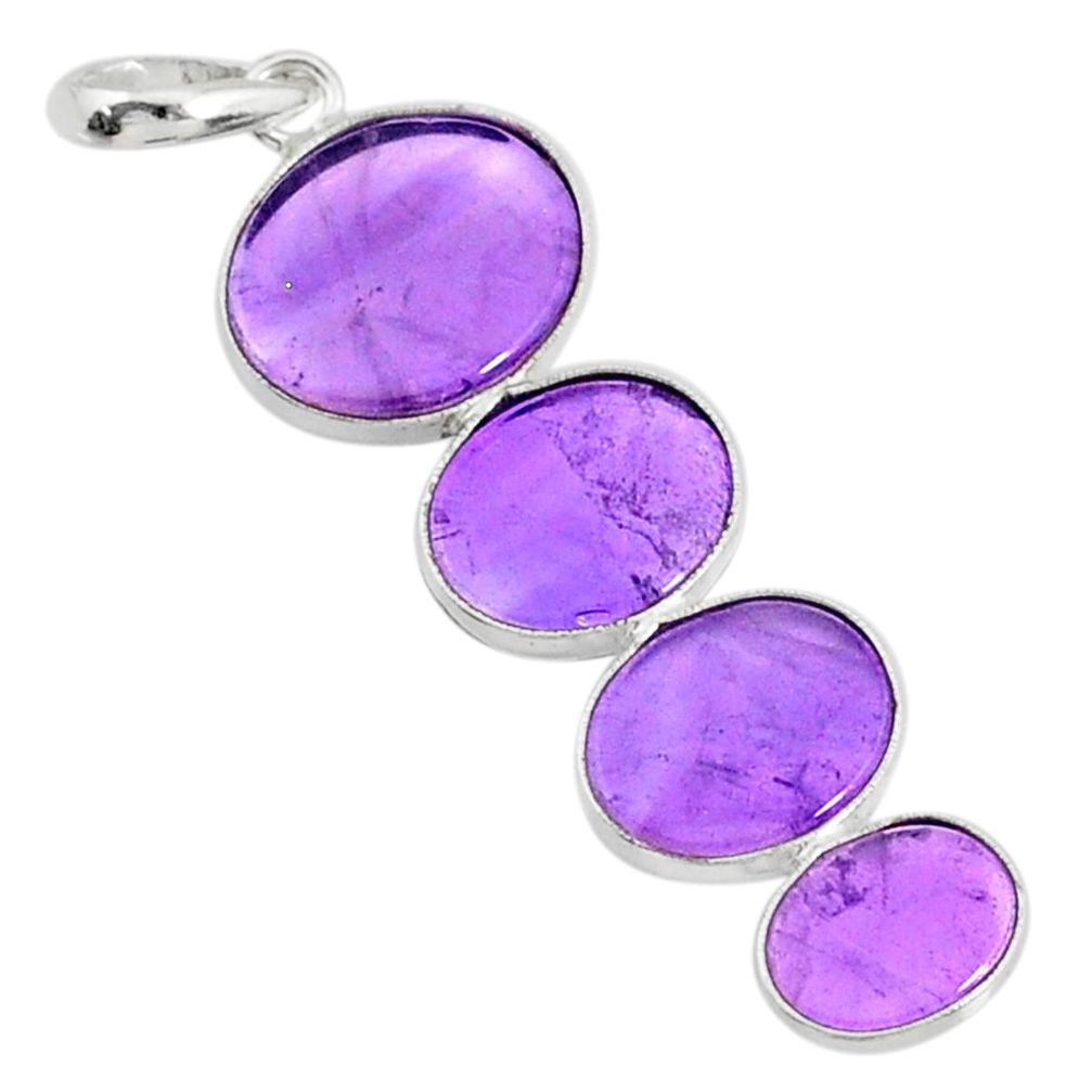 9.48cts natural purple amethyst 925 sterling silver pendant jewelry r87907