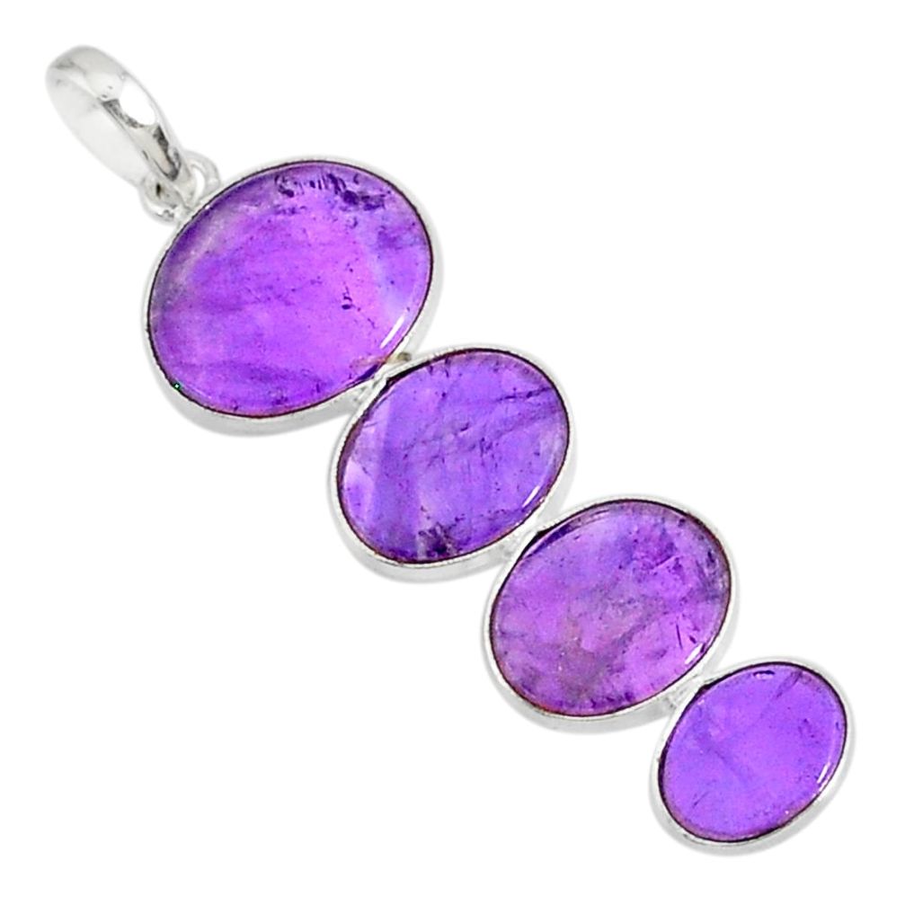 9.45cts natural purple amethyst 925 sterling silver pendant jewelry r87909