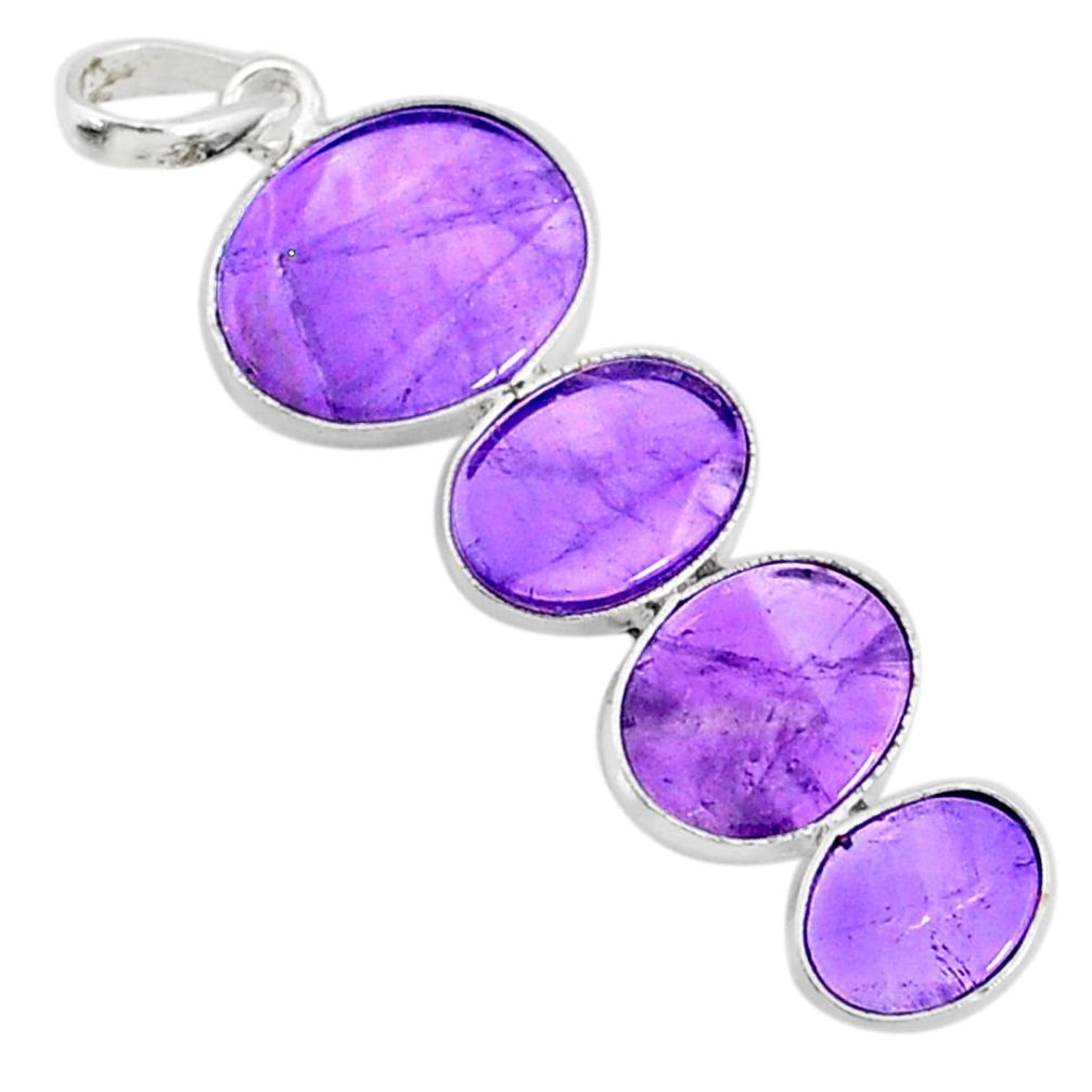 9.48cts natural purple amethyst 925 sterling silver pendant jewelry r87913