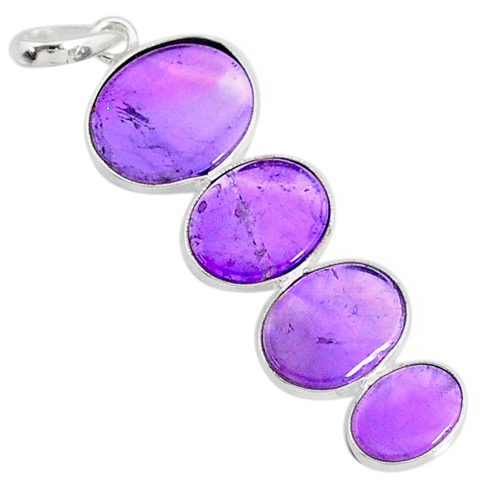 9.31cts natural purple amethyst 925 sterling silver pendant jewelry r87917