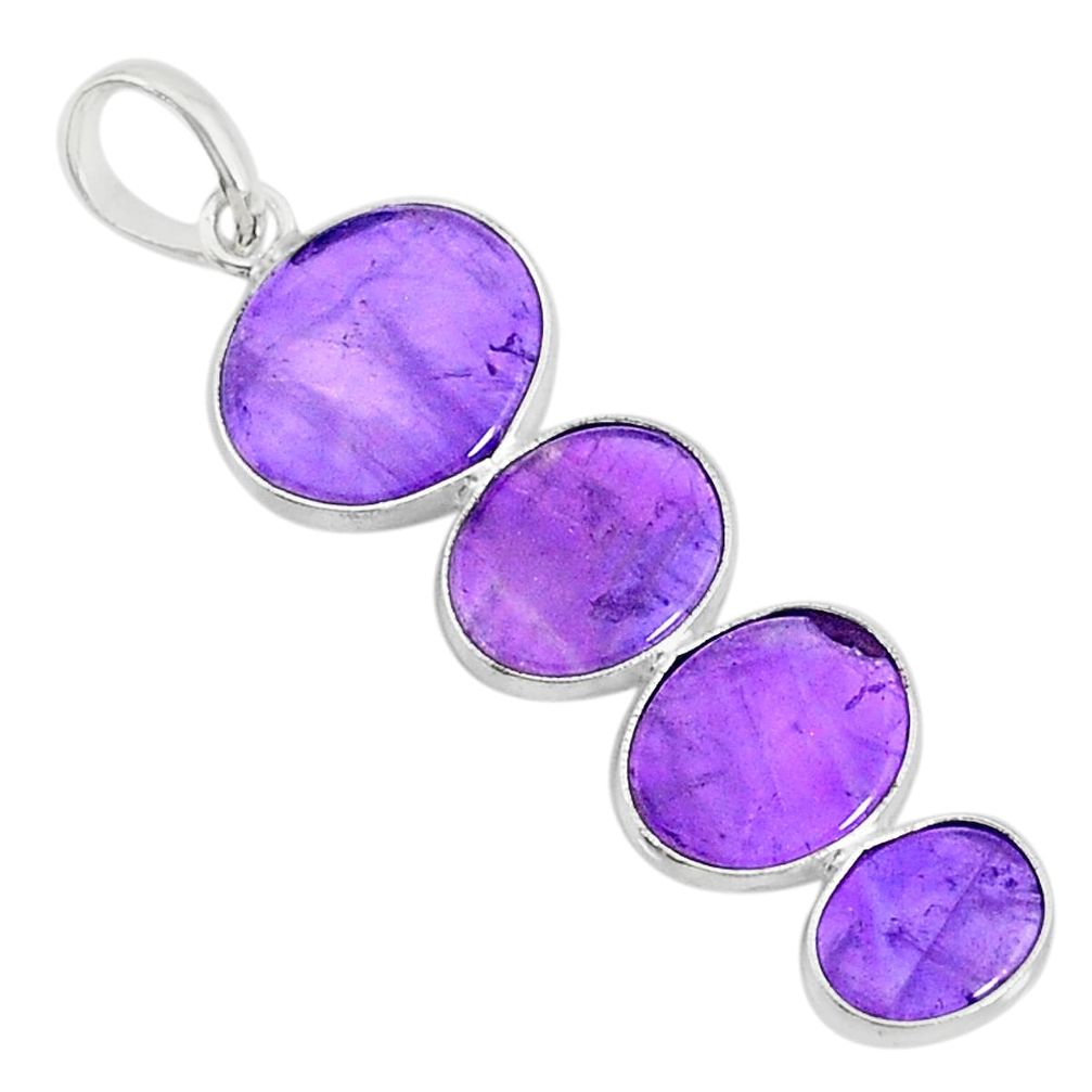 9.40cts natural purple amethyst 925 sterling silver pendant jewelry r87938