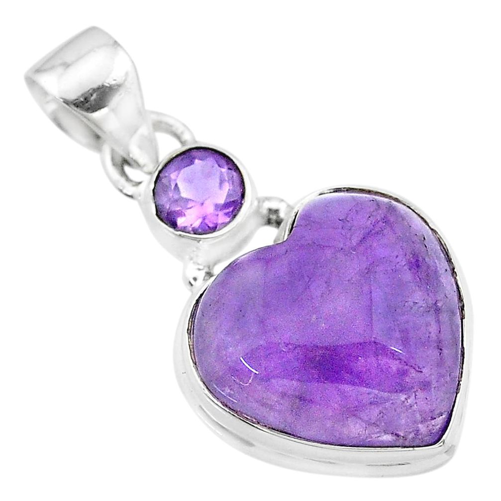 12.15cts natural purple amethyst 925 sterling silver pendant jewelry t19341