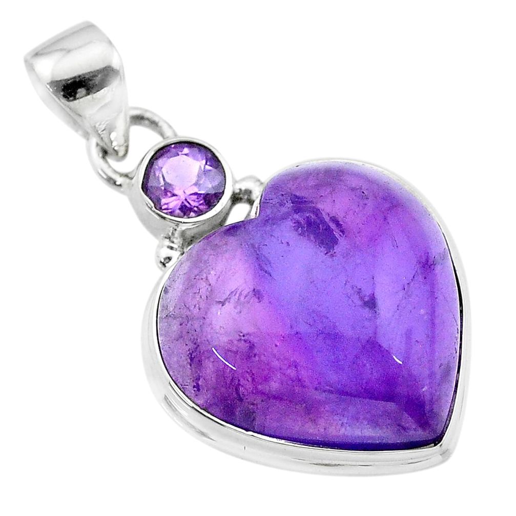 15.55cts natural purple amethyst 925 sterling silver pendant jewelry t19343