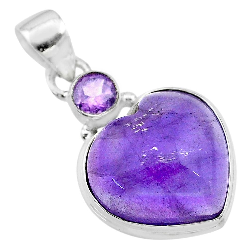 14.60cts natural purple amethyst 925 sterling silver pendant jewelry t19359