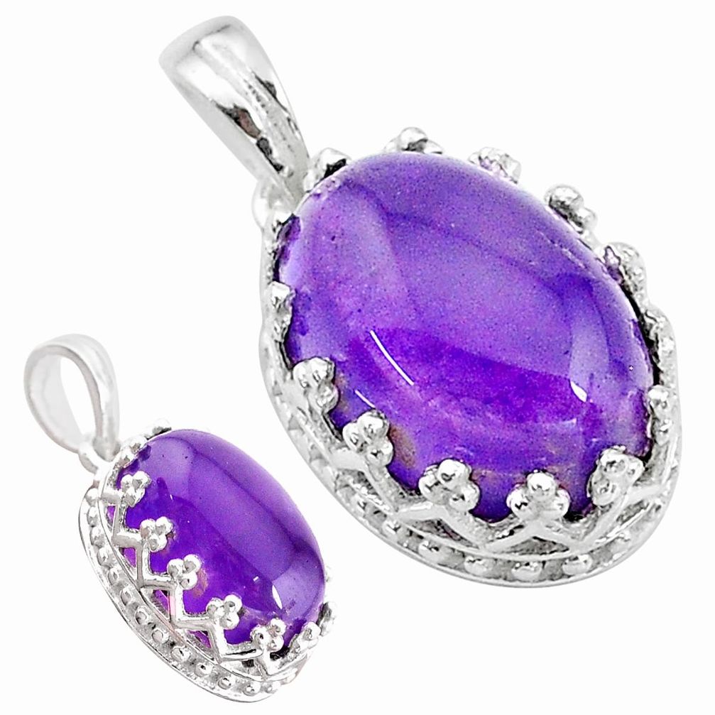 6.64cts natural purple amethyst 925 sterling silver pendant jewelry t20441