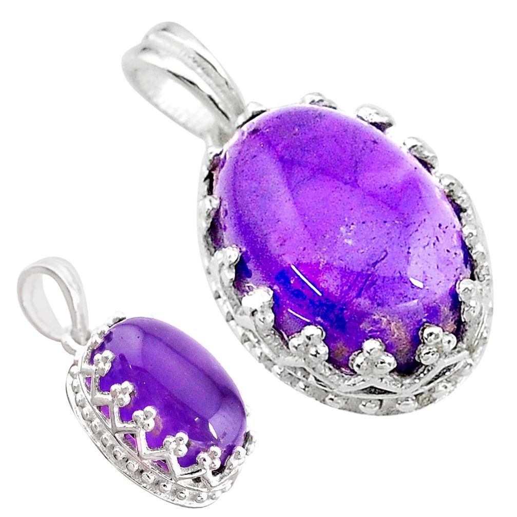 6.64cts natural purple amethyst 925 sterling silver pendant jewelry t20445