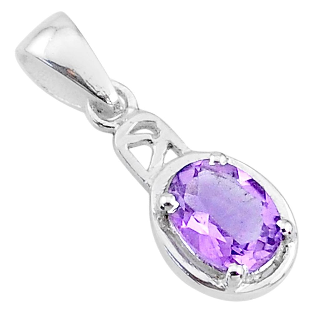1.84cts natural purple amethyst 925 sterling silver pendant jewelry t9040