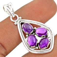 5.96cts natural purple amethyst 925 sterling silver pendant jewelry u1988