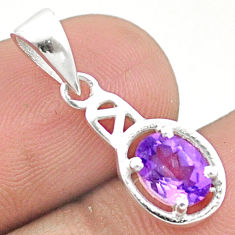 Clearance Sale- 1.80cts natural purple amethyst 925 sterling silver pendant jewelry u20347