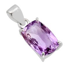 6.61cts natural purple amethyst octagan sterling silver pendant jewelry y79271