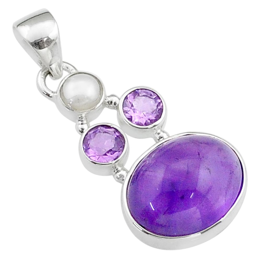  purple amethyst pearl 925 sterling silver pendant t64998