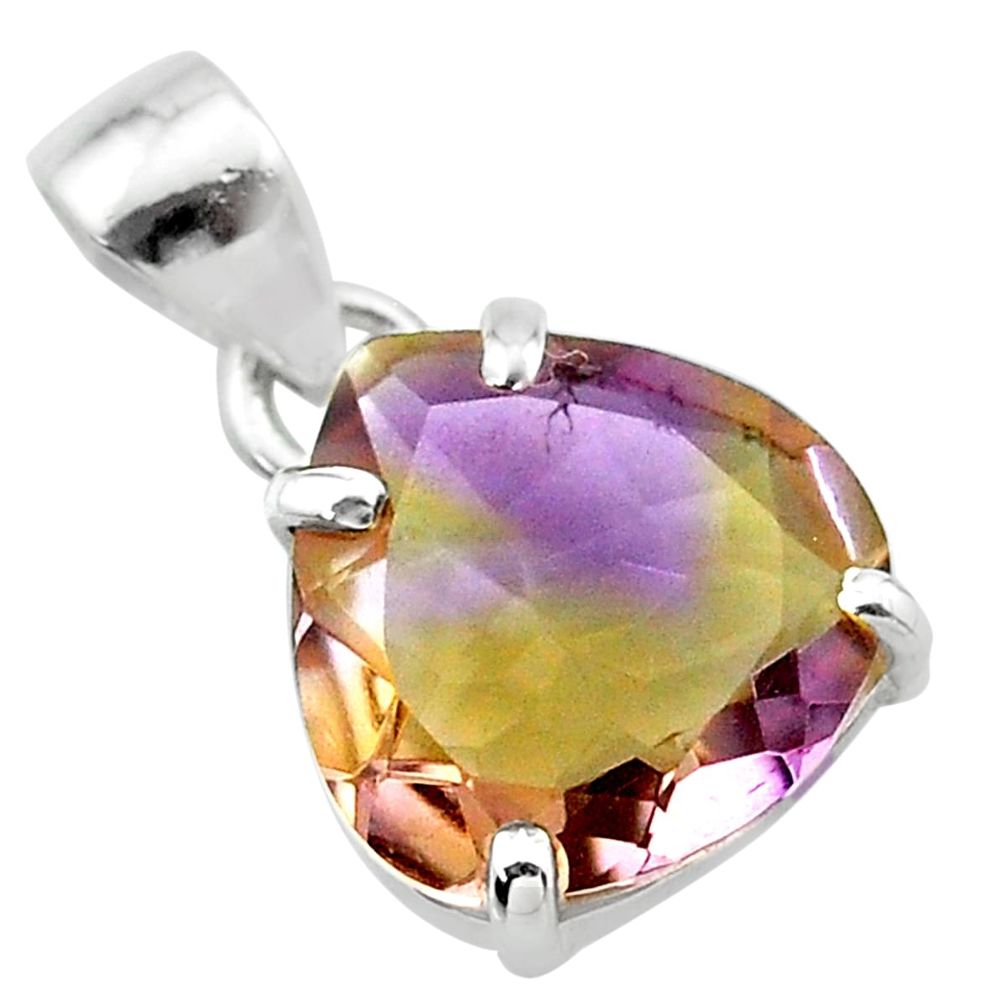 7.63cts natural purple ametrine 925 sterling silver pendant jewelry t24268