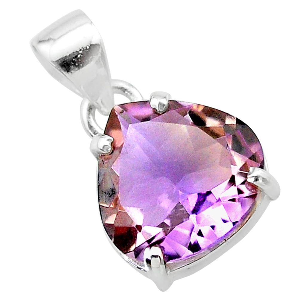 8.00cts natural purple ametrine 925 sterling silver pendant jewelry t24276