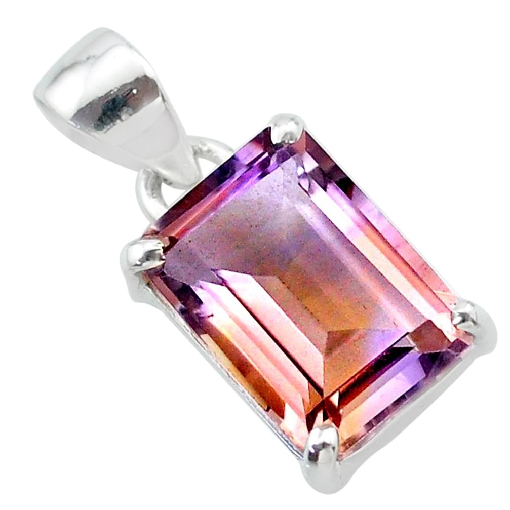 6.52cts natural purple ametrine 925 sterling silver pendant jewelry t24277