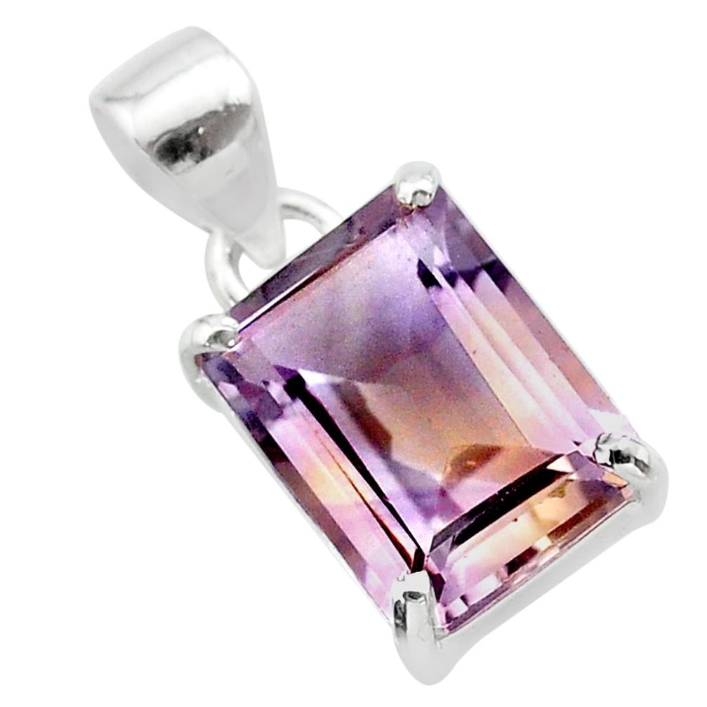 6.53cts natural purple ametrine 925 sterling silver pendant jewelry t24280