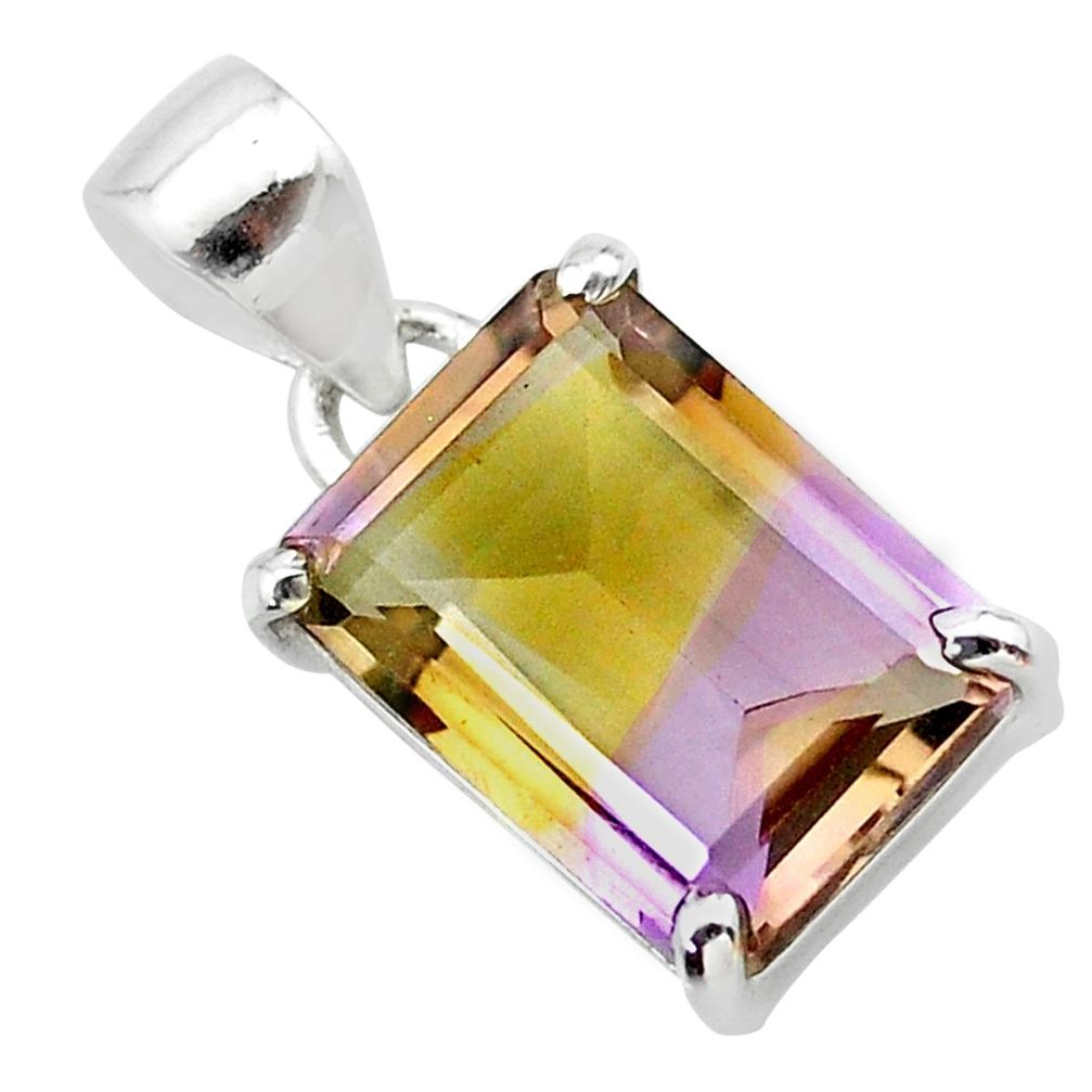 6.53cts natural purple ametrine 925 sterling silver pendant jewelry t24287