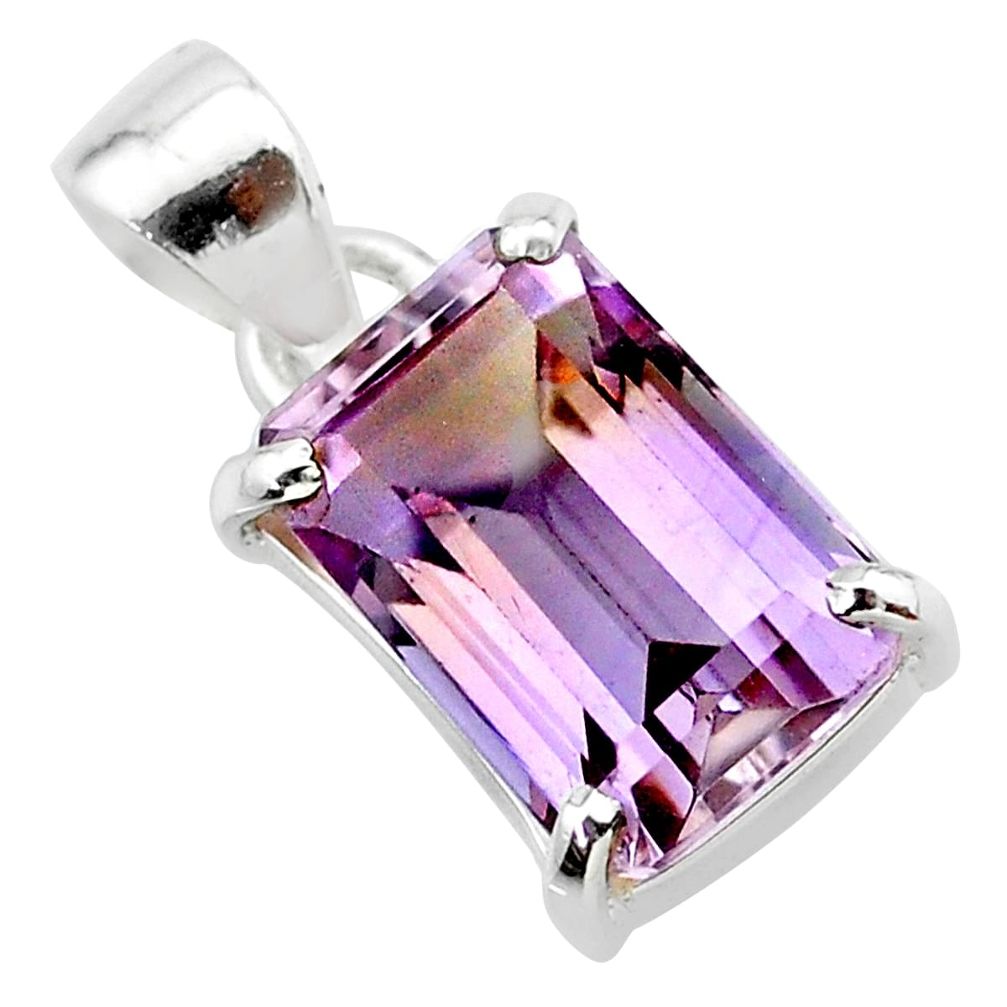 5.87cts natural purple ametrine 925 sterling silver pendant jewelry t24296
