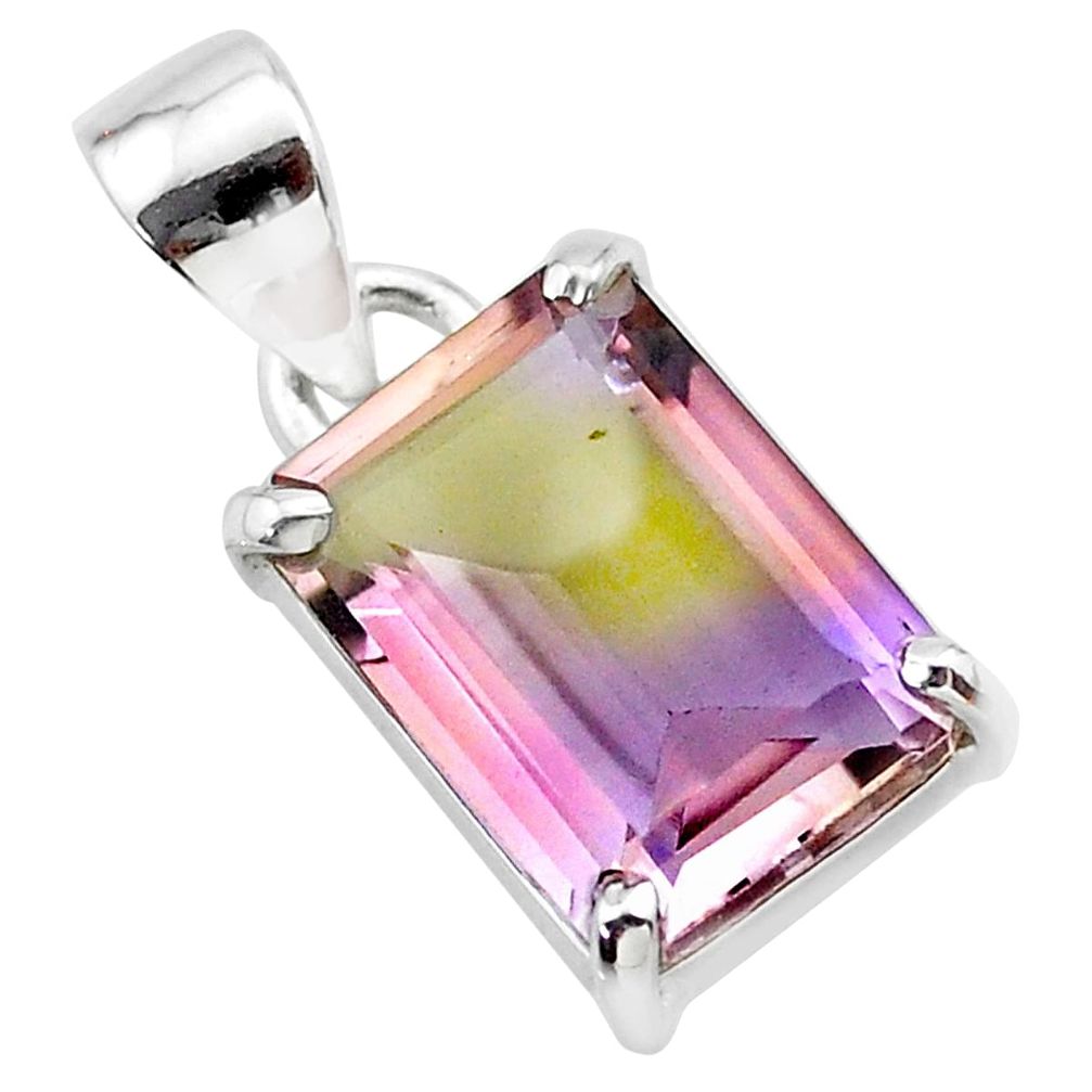 5.87cts natural purple ametrine 925 sterling silver pendant jewelry t24316