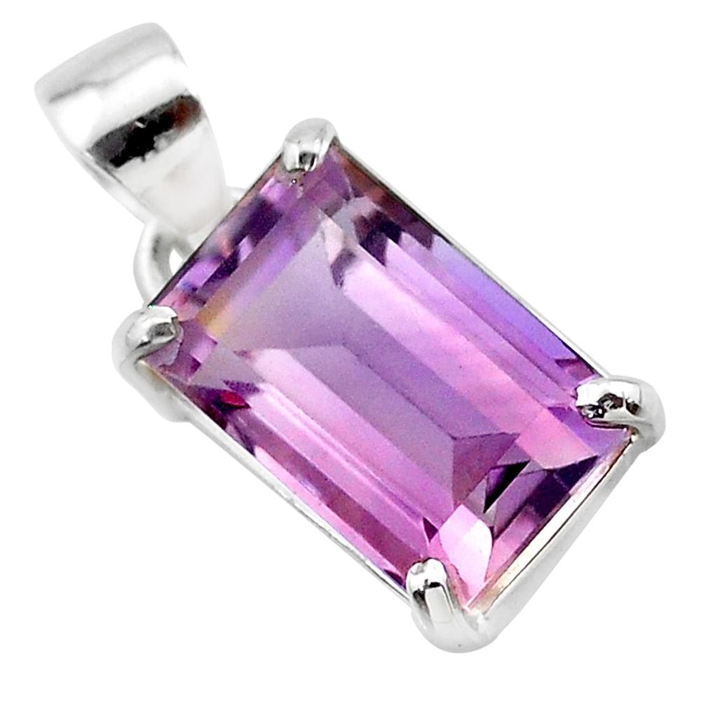 6.45cts natural purple ametrine 925 sterling silver pendant jewelry t24317