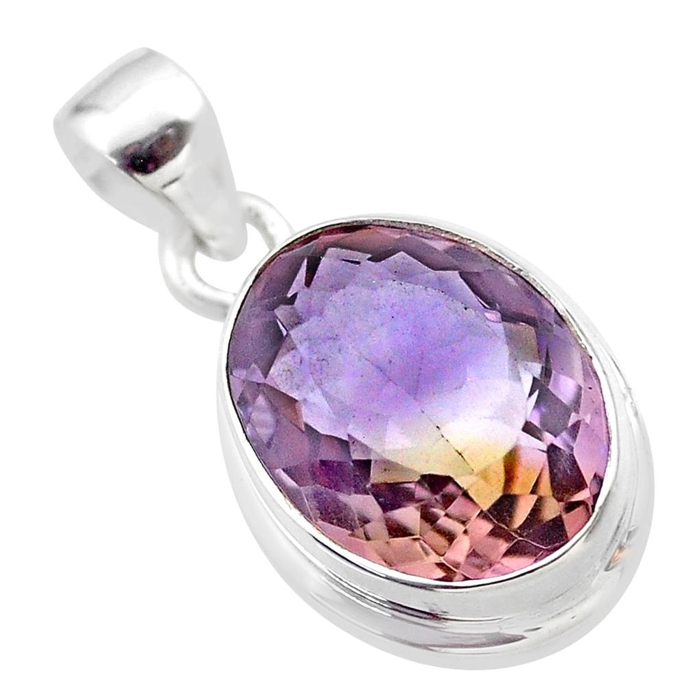 7.66cts natural purple ametrine 925 sterling silver pendant jewelry t45142