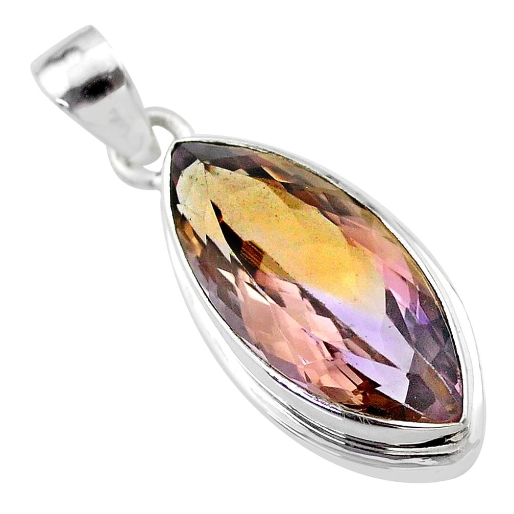 16.43cts natural purple ametrine 925 sterling silver pendant jewelry t45146