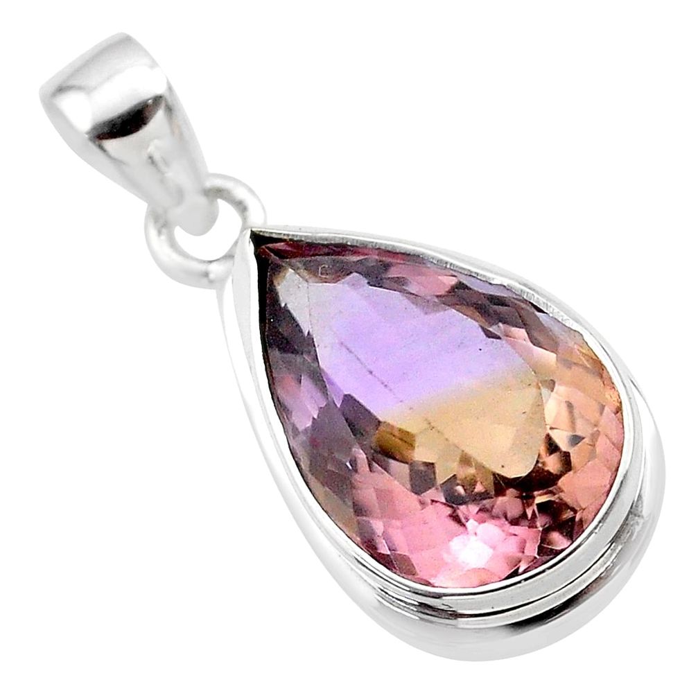 12.63cts natural purple ametrine 925 sterling silver pendant jewelry t45162