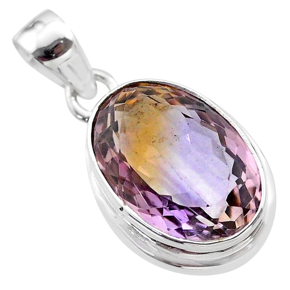 13.57cts natural purple ametrine 925 sterling silver pendant jewelry t45171